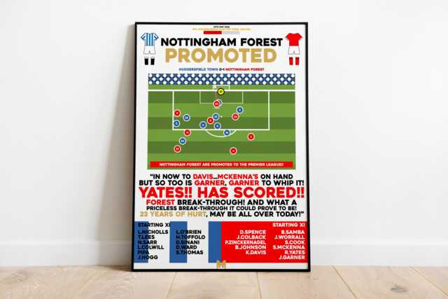 Nottingham Forest Promoted V Huddersfield Town Print, Fc Football Wall Art, Posters - image 1