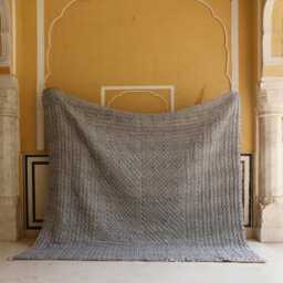 Handmade Block-Printed Cotton Quilt Koloman Moser Design, Reversible Bedspread - thumbnail 4