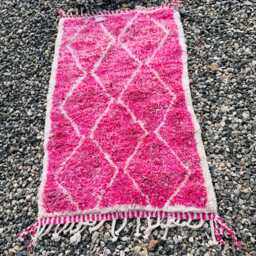 Pink Shag Rug, Moroccan Berber Tribal Soft Wool Rug, Large Area Rug - thumbnail 4