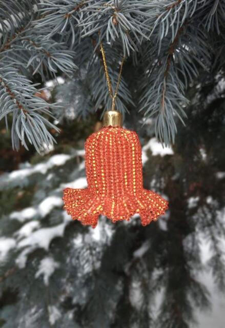 Beaded Bell, Christmas Decoration For The Tree, A Gift, New Year's Handicraft, Home - image 1
