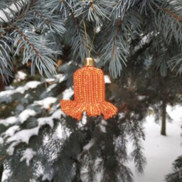 Beaded Bell, Christmas Decoration For The Tree, A Gift, New Year's Handicraft, Home - thumbnail 3