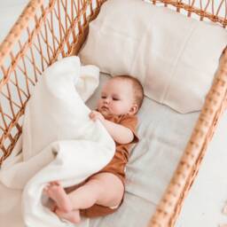 White Linen Cot Bedding Set For Baby - Kids Sets From 100% Pre-Washed Duvet Cover, Pillowcase & Fitted Sheet - thumbnail 2