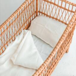 White Linen Cot Bedding Set For Baby - Kids Sets From 100% Pre-Washed Duvet Cover, Pillowcase & Fitted Sheet - thumbnail 3