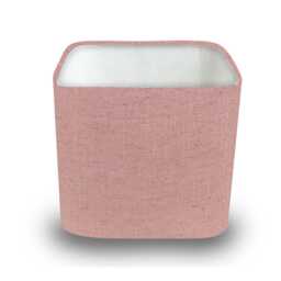 Handmade Plain Linen Rounded Square Lampshade, Table/Ceiling, Modern Home Interior Decor, Made in Uk, Unique, Florenzo Spa Blue, Dusky Pink - thumbnail 3