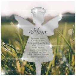 Any Name Christmas Grave Memorial - Graveside Decorations Ornaments For Mum Dad Nanny Grandad Him Her Remembrance Angel Robin - thumbnail 2