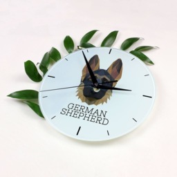 A Clock With A German Shepherd Dog. New Collection The Geometric Dog - thumbnail 2