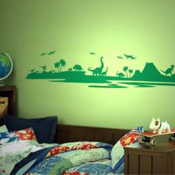 Dinosaur Landscape Scene - Wall Sticker Children's Bedroom Nursery Vinyl Transfer - thumbnail 2