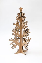Christmas Trees - Tree Ornaments Decorations Woodcutter Creations Eco Sustainable Handmade Laser Cut Oak Yorkshire
