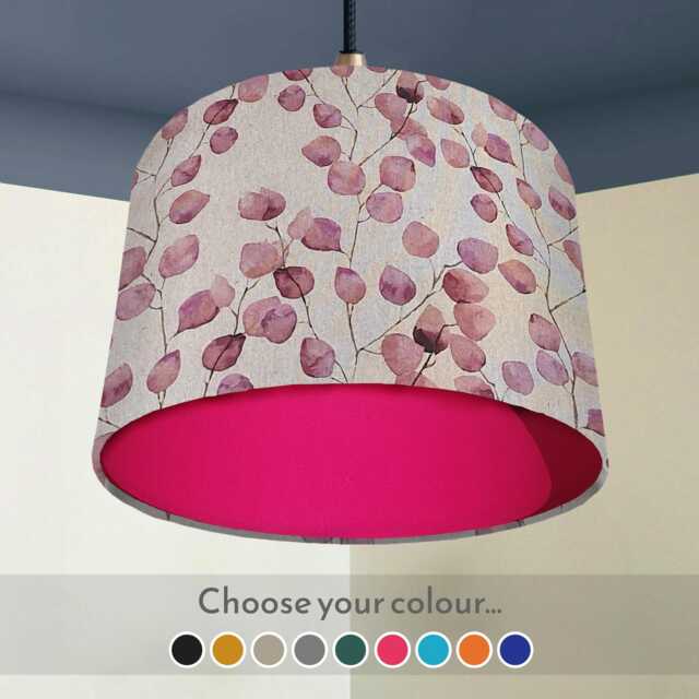 Handmade Botanical Lampshade Pink Honesty Plant Light Shade - image 1