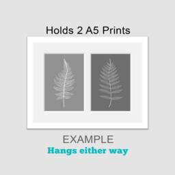 A5 Multi Photo Frame - White Wood, Holds 2 Prints - thumbnail 3