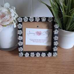 Silver Acrylic Rose Square Photo Frame 4 X Inches