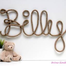Large Wall Name Sign For Nursery, Rope Personalized Decor, Beach Style Giant Decor - thumbnail 2