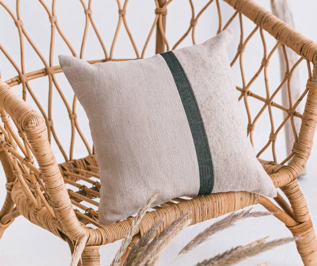 Color Block Pillow Cover, Neutral Color Linen Case, Black Cushion Zippered Pillowcase, Decorative - image 1