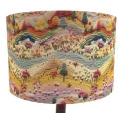 Landscape Lamp Shade Embroidering Style Design Shabby Chic French Cottage Decor - thumbnail 1