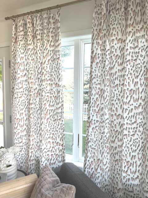 Blush Pink Leopard Print Curtain Panels Bohemian Window Drapes - Pair - image 1