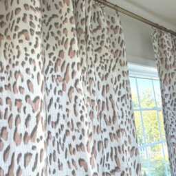 Blush Pink Leopard Print Curtain Panels Bohemian Window Drapes - Pair - thumbnail 4