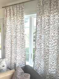 Blush Pink Leopard Print Curtain Panels Bohemian Window Drapes - Pair - thumbnail 1