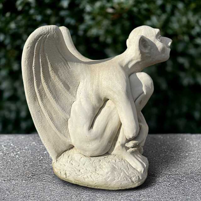 Large Gargoyle Sculpture Concrete Sitting Monster Statue Outdoor Guardian Figurine Handmade Demon Lover Gift Yard Art - image 1