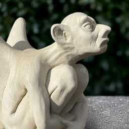 Large Gargoyle Sculpture Concrete Sitting Monster Statue Outdoor Guardian Figurine Handmade Demon Lover Gift Yard Art - thumbnail 3