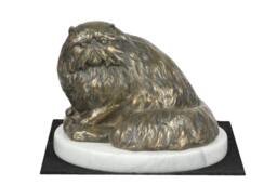 Persian Cat, White Marble Base Statue, Limited Edition, Artdog