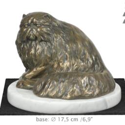 Persian Cat, White Marble Base Statue, Limited Edition, Artdog - thumbnail 4