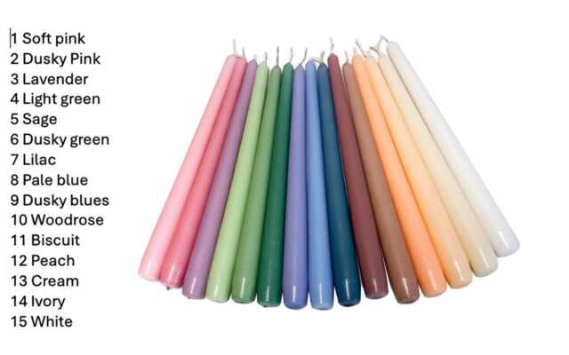 Handmade Pastel Taper Candles Vegan Plant-Based Wax, 14 Colours - Delivery Duty Paid To Usa - image 1