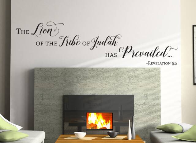 "Vinyl Wall Art Decal - Revelation 55 ""The Lion Of The Tribe Judah Has Prevailed" - image 1