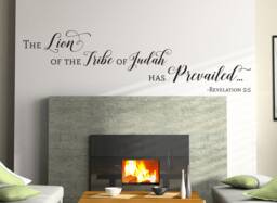 "Vinyl Wall Art Decal - Revelation 55 ""The Lion Of The Tribe Judah Has Prevailed" - thumbnail 1