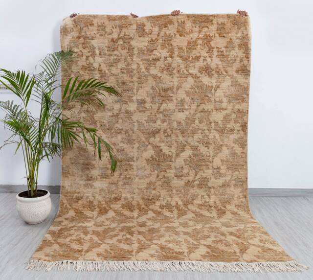 6x9 Rug Handmade Geometric Pattern Design Wool Modern Carpet #2346 - 180x275 cms. Free Shipping - image 1
