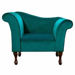 Emerald Velvet Chaise Chair - Malta Bedroom Accent Designer British Handmade - thumbnail 2