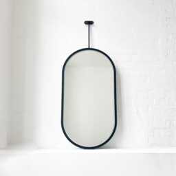 Capsula Ceiling Suspended Contemporary Illuminated Mirror With Full Black Frame - thumbnail 2