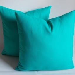 Turquoise Cotton Canvas Pillow Cover Set 20x20 Throw - thumbnail 4