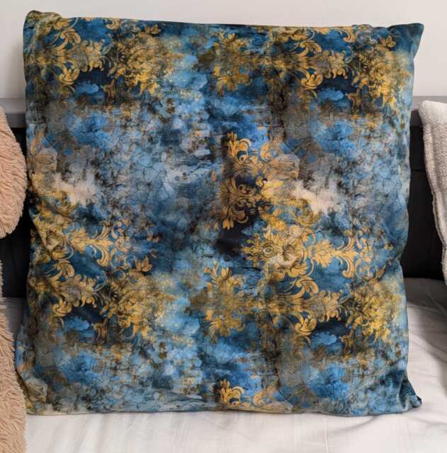 Handmade By Order Teal Blue Gold Antique Rust Velvet Cushion Covers All Shapes Sizes Available - image 1
