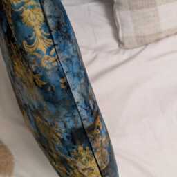 Handmade By Order Teal Blue Gold Antique Rust Velvet Cushion Covers All Shapes Sizes Available - thumbnail 2