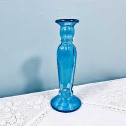 Recycled Glass Fluted Candle Stick 22cm - thumbnail 3