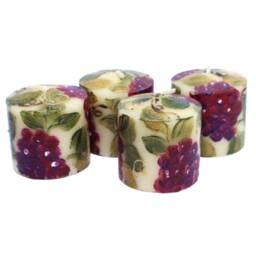 Choose Gift Set, Hand Painted Grape Votive Candles Italian Tuscan Decor, Mediterranean Decorations - thumbnail 3
