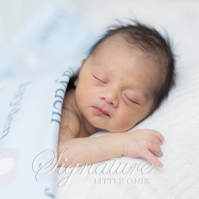 Personalized Baby Blanket, Hat, Name Swaddle Receiving Shower Gift, Birth Announcement Hat - image 1