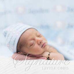 Personalized Baby Blanket, Hat, Name Swaddle Receiving Shower Gift, Birth Announcement Hat - thumbnail 3