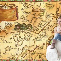 Pirate Map Wallpaper Mural, Sailing Ship Wall Decor, Peel & Stick - thumbnail 2