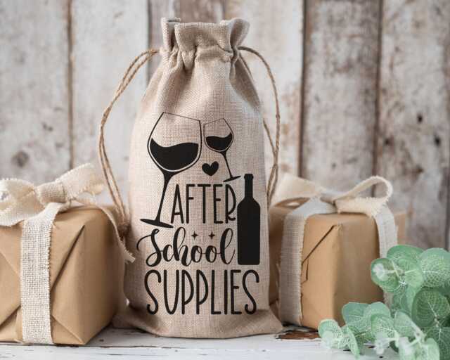 Teacher Bottle Bag, Gift End Of Term Gift, Best Teacher, Teaching Assistant, Thank You Wine Bag - image 1
