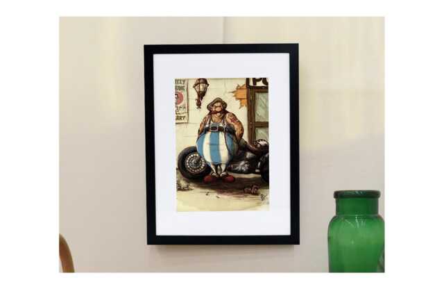 Original Wall Decoration, Obelix Drawing, A Gift Idea For Rockin' Dad - image 1
