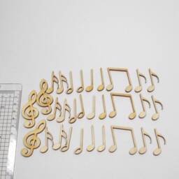 Notes - 30 Pieces 32 Mm Made Of Wood Treble Clef Notes - thumbnail 2