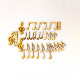 Notes - 30 Pieces 32 Mm Made Of Wood Treble Clef Notes - thumbnail 3