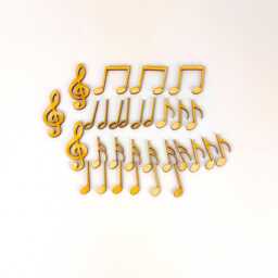 Notes - 30 Pieces 32 Mm Made Of Wood Treble Clef Notes - thumbnail 1