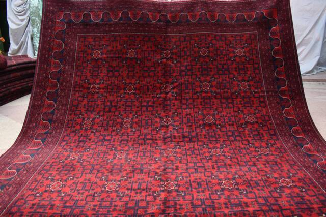 Custom Size, High Quality Oriental Handmade Afghan Khal Muhammadi Khamyab Large Red Area Rug, Turkmen Tribal Carpet, Living Room, Rug - image 1