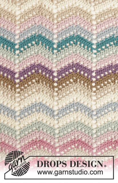 Crocheted Blanket Cotton, With Zig-Zag, Crochet Afghan, Home Decor, Handmade - image 1