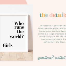 Who Runs The World Girls Print - Nursery Decor, Wall Art - thumbnail 3