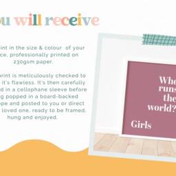 Who Runs The World Girls Print - Nursery Decor, Wall Art - thumbnail 2