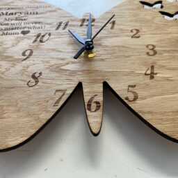 Butterfly Clock Custom Wood Colors & Engraving - thumbnail 4