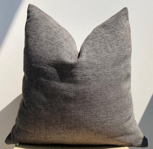 Gray Linen Pillowcase, Fall Decor, Textured Cushion Cover, Throw Pillows, 20x20 - image 1